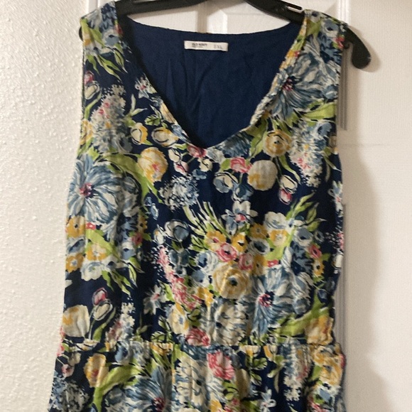 Old Navy Floral Print Midi  Drees Sleeveles Multicolor V Neck Sz XL - Picture 8 of 16